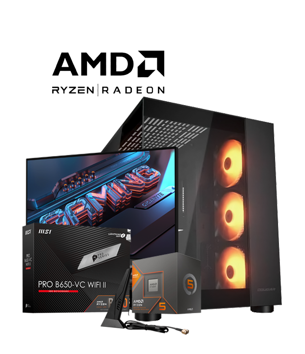 EQUIPO DYNAMIC 2 AMD RYZEN 5 8600G | Nvme 512GB | Ram16GB DDR5 | Monitor 24 inch