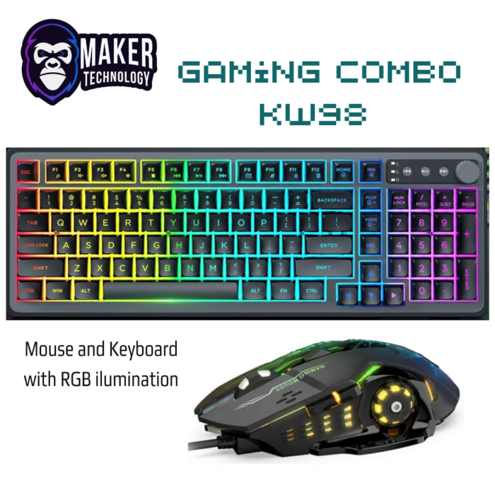 Combo teclado mouse gamer Trueque KW98 RGB