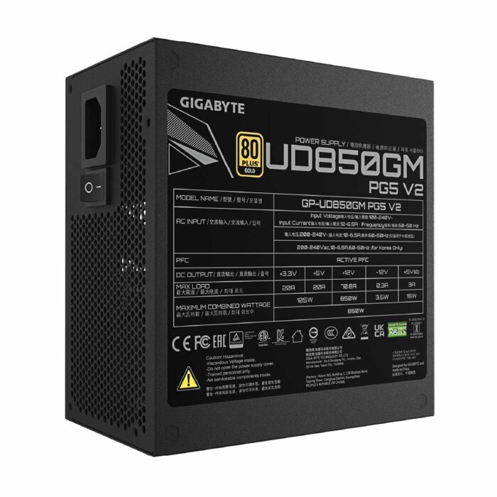 FUENTE GIGABYTE 850W UD PG5 V2 5.1 GOLD