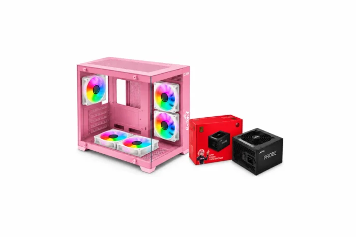 2be1b4e5-ebd3-4303-844b-c31a858659ce Combo Gabinete Gamer RGB Rosado + Fuente XPG PROBE 700W 80 Plus Bronze