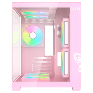 Gabinete Gamer Grodd Candy Rosa Mid Tower Vidrio Templado