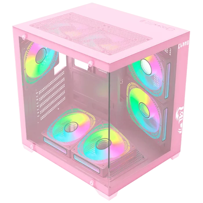 GABINETE-GAMER-GRODD-CANDY-CLANM-COD.-12553-2 Gabinete Gamer Grodd Candy Rosa Mid Tower Vidrio Templado