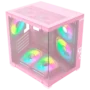 GABINETE-GAMER-GRODD-CANDY-CLANM-COD.-12553-2 Gabinete Gamer Grodd Candy Rosa Mid Tower Vidrio Templado