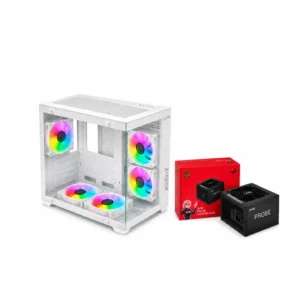 e920069a-1b63-4507-a3a6-c96d9ec9ba9b Combo Gabinete Gamer RGB Blanco + Fuente XPG PROBE 700W 80 Plus Bronze